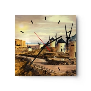 Horloge murale - Pendule murale - Don Quichotte est sur le point d'arriver - 40x40 cm