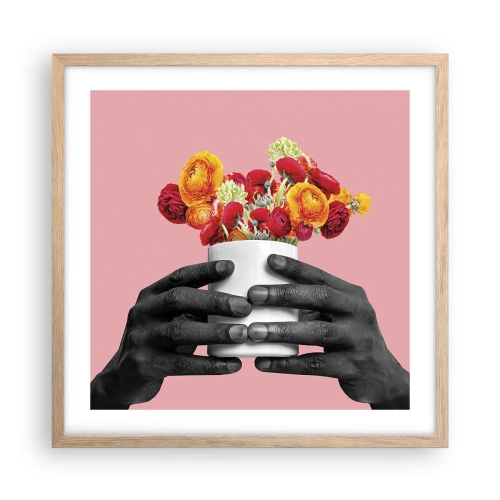 Affiche dans un chêne clair - Poster - Apothéose de la vie - 50x50 cm