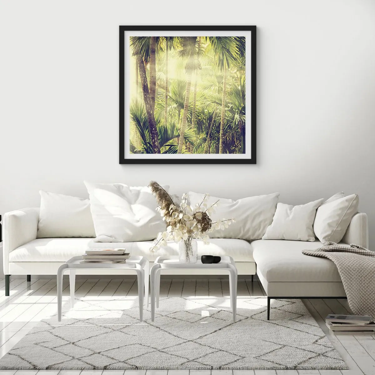 Affiche dans un cadre noir - Poster - Nature enflammée - 40x40 cm