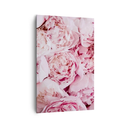 Impression sur toile - Image sur toile - Gros plan d'un bouquet de pivoines roses - 80x120cm - Caliné et parfumé - Décoration murale moderne pour le salon et la chambre ARTTOR
