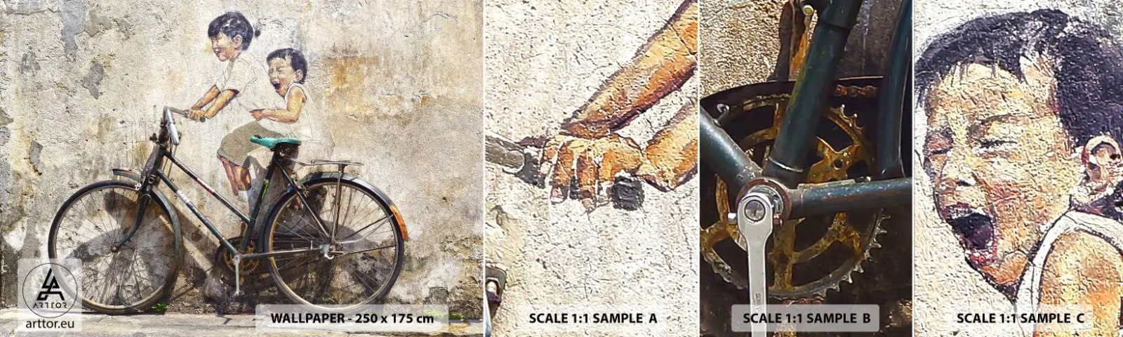Échantillon De Papier Peint Standard Eco - Vrai ou faux? - Abstraction, Mural, Vélo - 100x30 cm