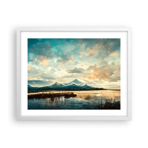 Affiche dans un cadre blanc - Poster - Sous la protection du ciel - 50x40 cm