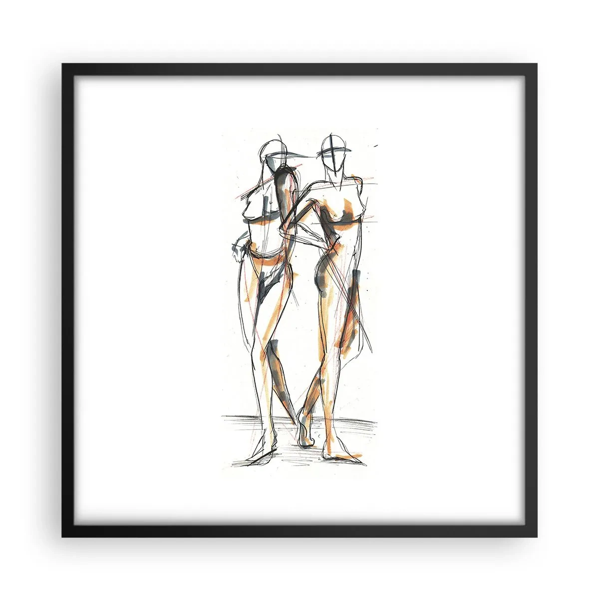 Affiche dans un cadre noir - Poster - Étude de la grâce - 50x50 cm
