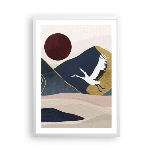 Affiche dans un cadre blanc - Poster - Encore une fois, la journée s'est ÉCOULÉE - 50x70 cm