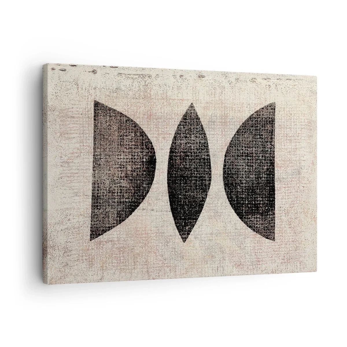 Impression sur toile - Image sur toile - Formes ethniques aux tons sombres sur fond clair - 70x50cm - Abstraction ethnique - Décoration murale moderne pour le salon et la chambre ARTTOR