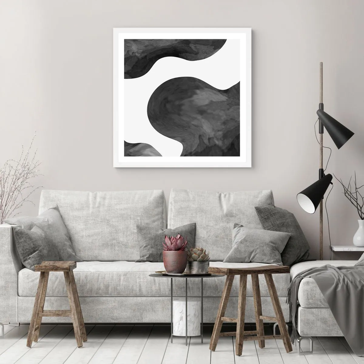 Affiche dans un cadre blanc - Poster - La route du lait - 50x50 cm