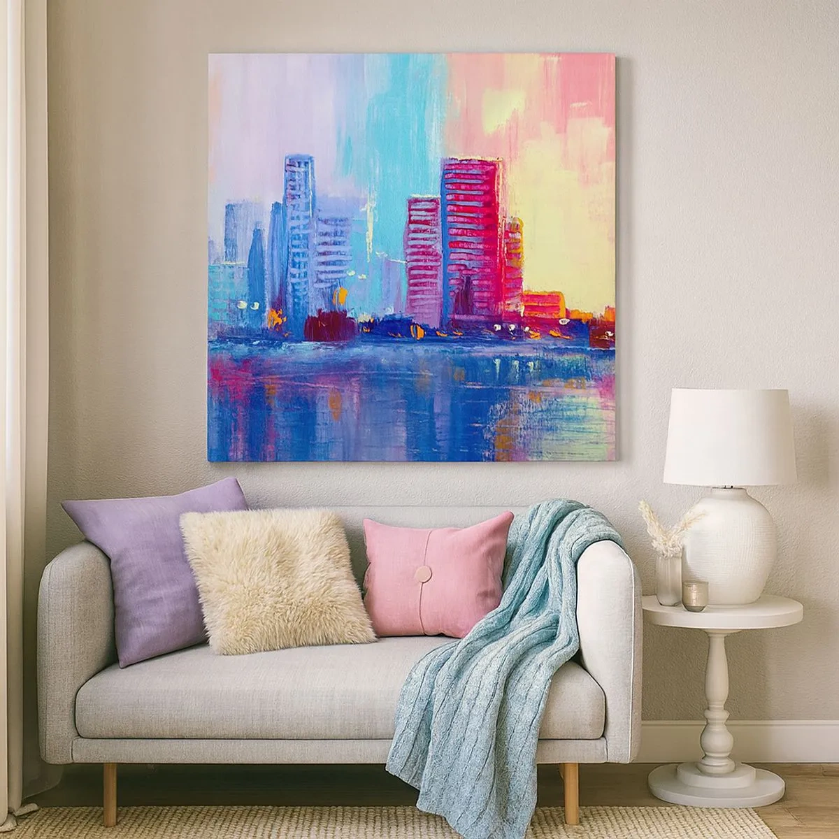 Impression sur toile - Image sur toile - Baigné de couleurs - 30x30 cm