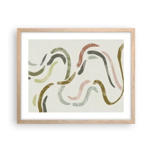 Affiche dans un chêne clair - Poster - Une joyeuse danse de l'abstraction - 50x40 cm