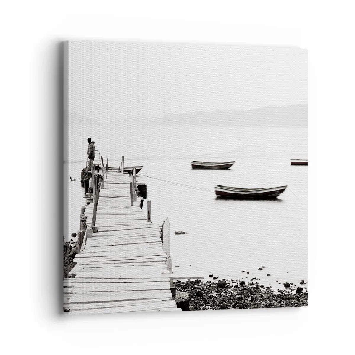 Impression sur toile - Image sur toile - Calme et propre au bord de l'eau - 40x40 cm