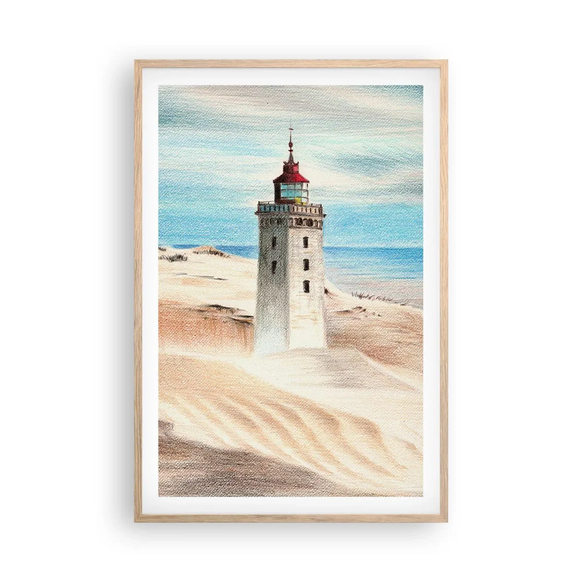 Affiche dans un chêne clair - Poster - Toujours regarder la mer - 61x91 cm