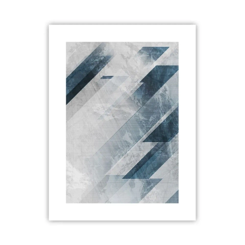 Affiche - Poster - Composition spatiale - mouvement gris - 30x40 cm