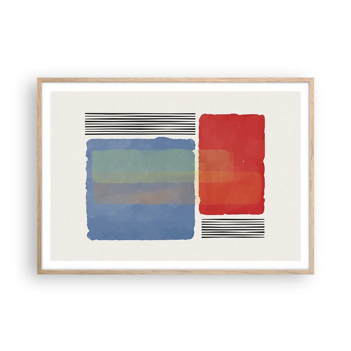 Affiche dans un chêne clair - Poster - Esprit et lettre de la géométrie - 100x70 cm