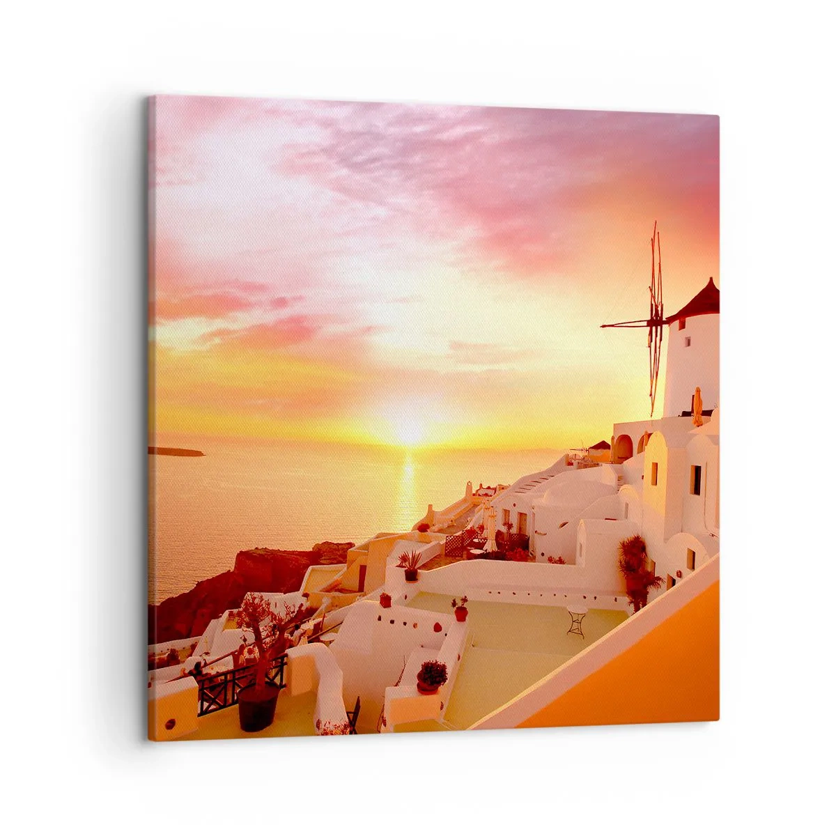 Impression sur toile - Image sur toile - Fondre en blanc et or - 50x50 cm