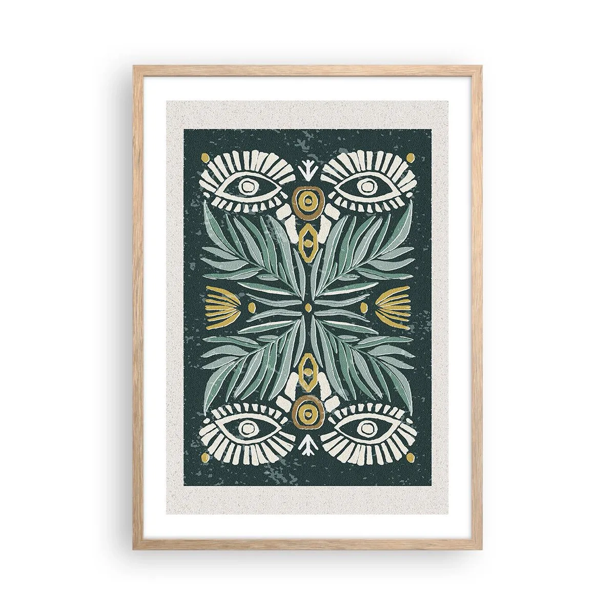 Affiche dans un chêne clair - Poster - Comme une découpe folklorique - 50x70 cm