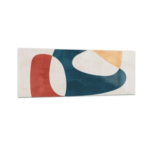 Impression sur verre - Image sur verre - Formes abstraites aux couleurs harmonieuses - 140x50cm - Influences et métamorphoses - Décoration murale moderne pour le salon et la chambre ARTTOR