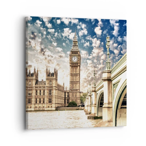 Impression sur toile - Image sur toile - Nuages de plumes au-dessus de la Tamise - 30x30 cm