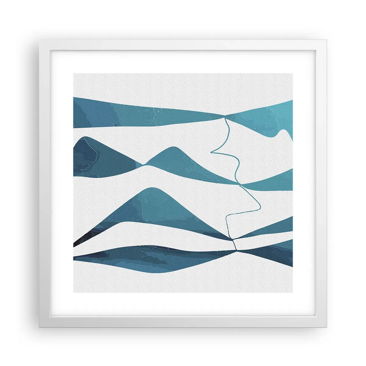 Affiche dans un cadre blanc - Poster - Abstraction : composé turquoise - 40x40 cm