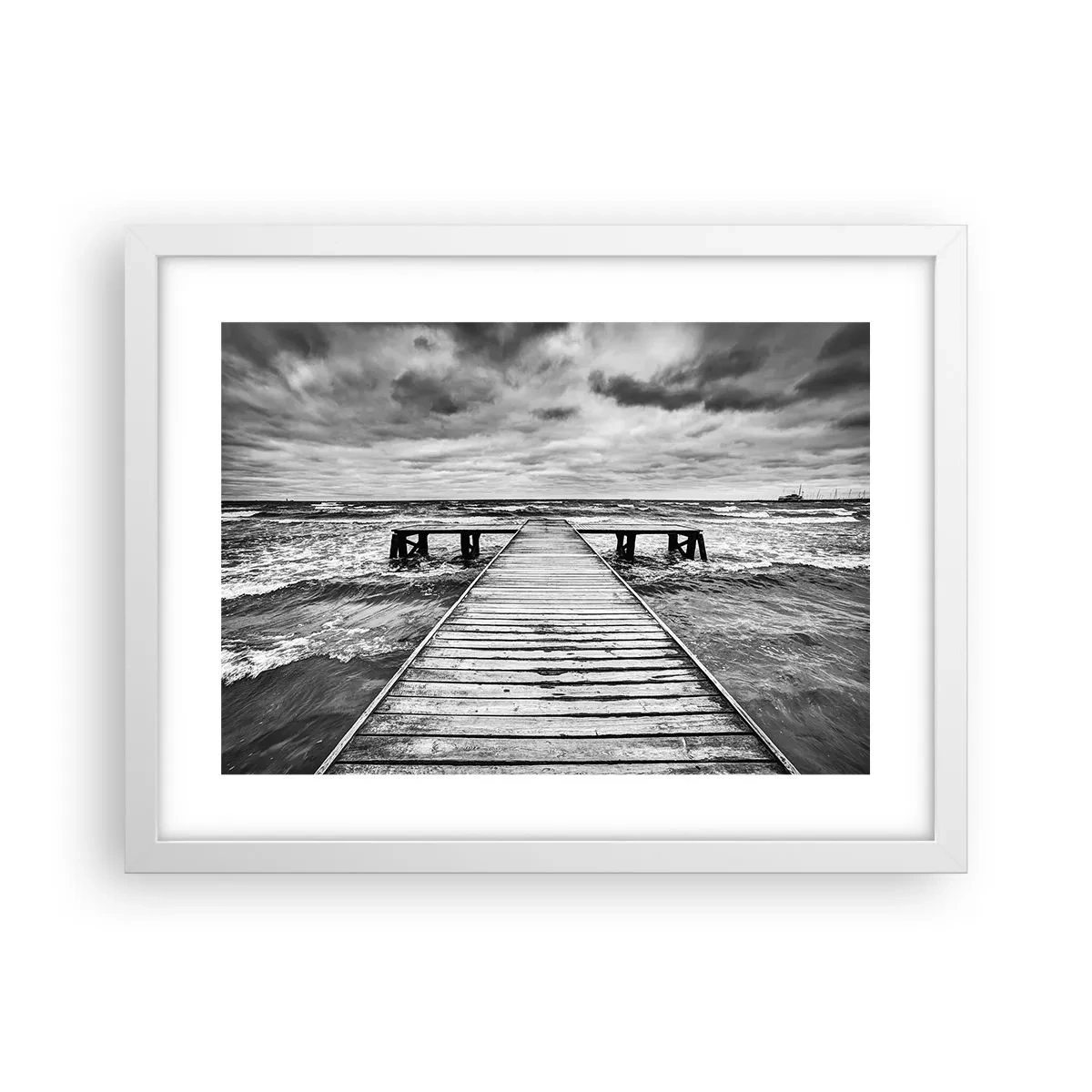 Affiche dans un cadre blanc - Poster - J'attends que le vent, ça le chassera... - 40x30 cm