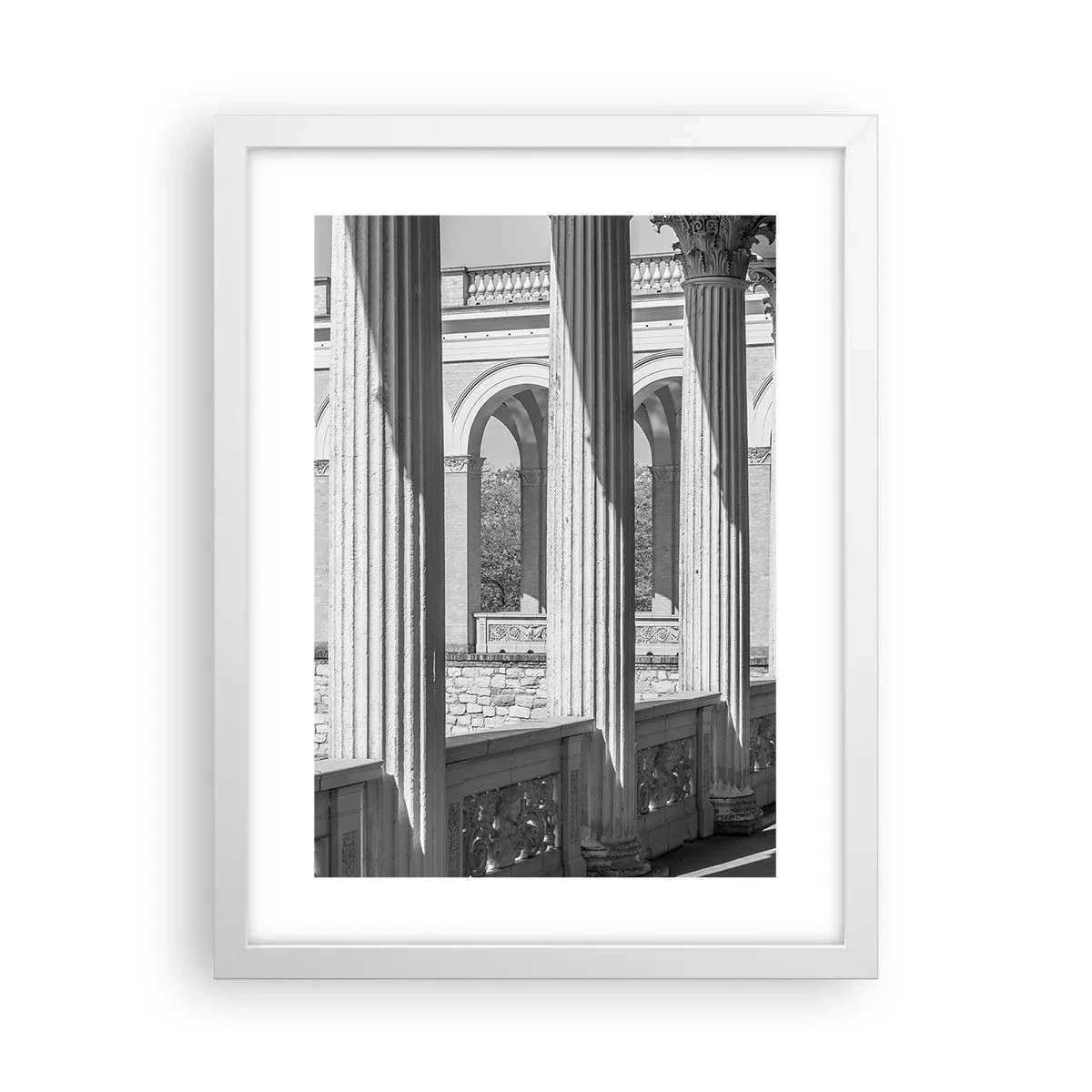 Affiche dans un cadre blanc - Poster - Arcade ensoleillée - 30x40 cm