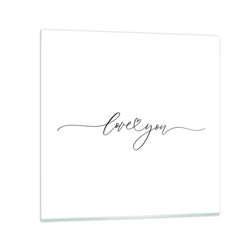 Impression sur verre - Image sur verre - Noir sur blanc - 30x30 cm