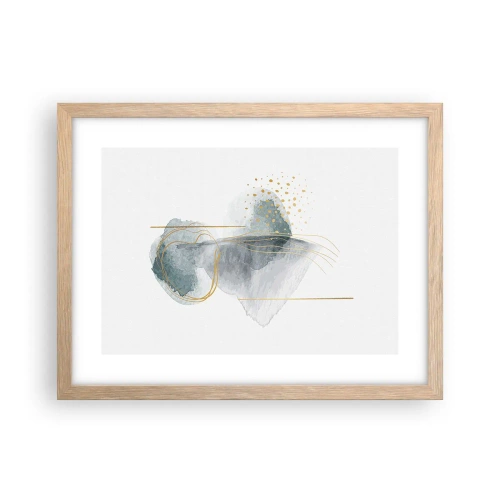 Affiche dans un chêne clair - Poster - À propos de la relation entre le gris et l'or - 40x30 cm