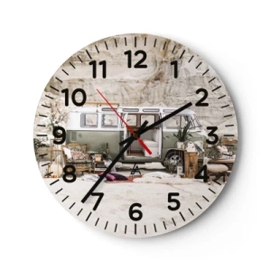 Horloge murale - Pendule murale - Il est temps de commencer le voyage - 40x40 cm