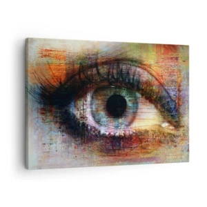 Impression sur toile - Image sur toile - Œil artistique dans l'abstraction multicolore - 70x50cm - Vous pouvez jeter un coup d'œil dans l'âme - Décoration murale moderne pour le salon et la chambre ARTTOR