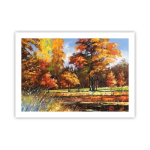 Affiche - Poster - Paysage en or et bronze - 70x50 cm