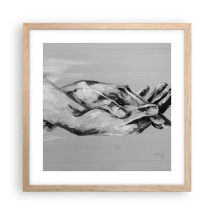 Affiche dans un chêne clair - Poster - Début... - 40x40 cm