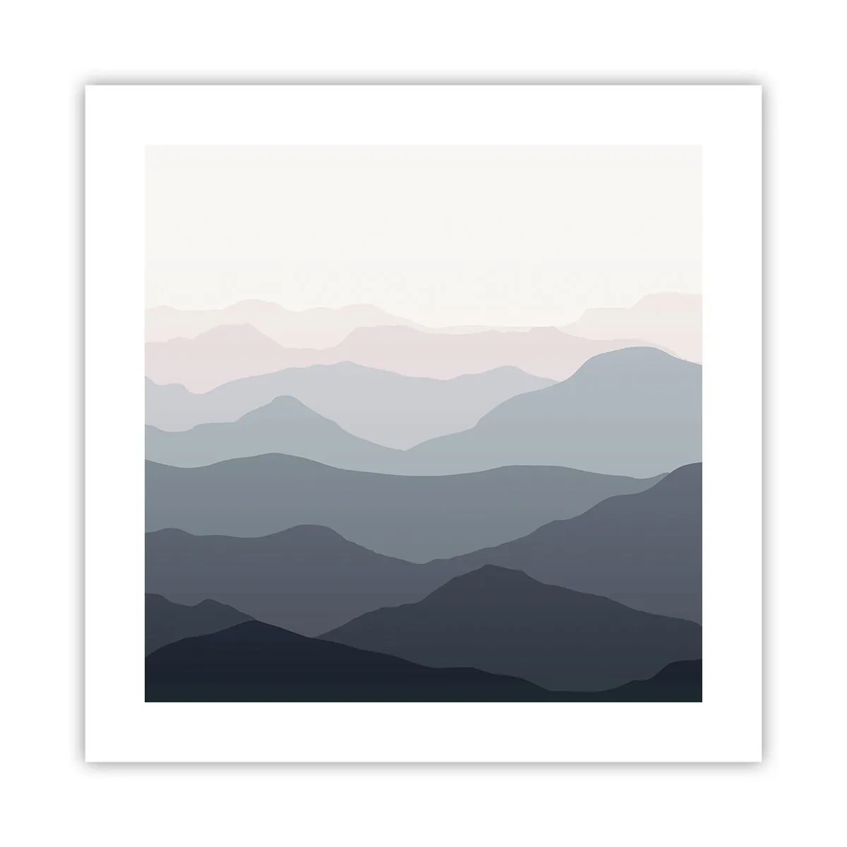 Affiche - Poster - Vagues de montagnes - 40x40 cm