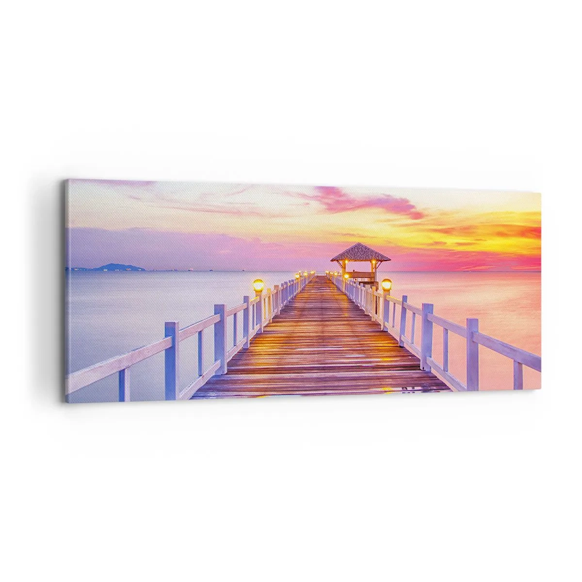 Impression sur toile - Image sur toile - Le silence lilas-doré du soir - 100x40 cm