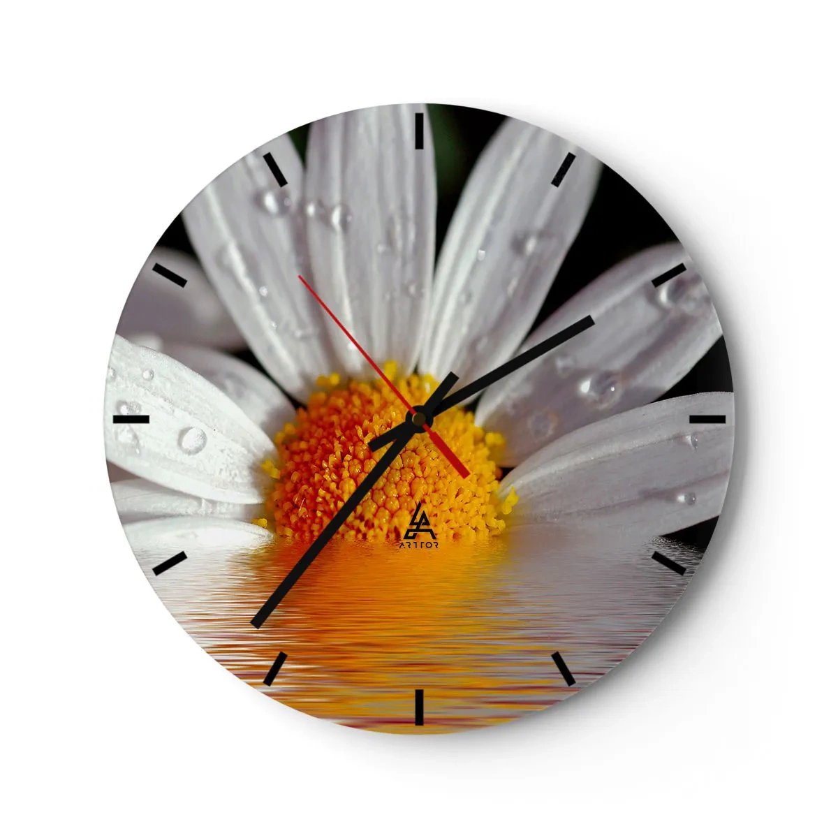 Horloge murale - Pendule murale - Le soleil levant des marguerites - 40x40 cm