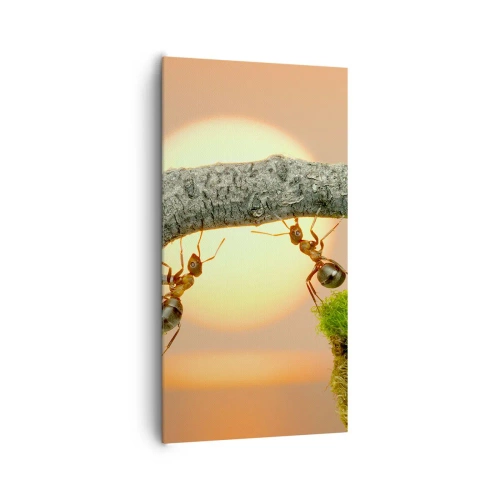 Impression sur toile - Image sur toile - La joie, travaille d'équipe - 65x120 cm