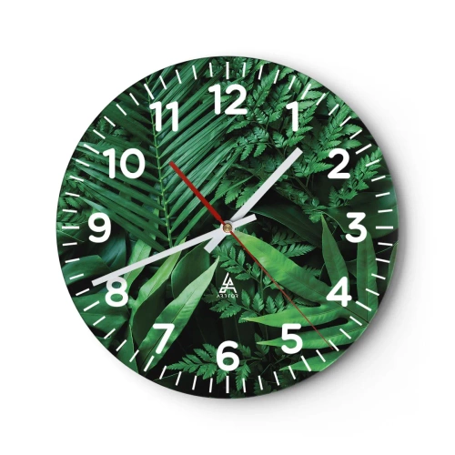 Horloge murale - Pendule murale - Emmitouflé de verdure - 30x30 cm