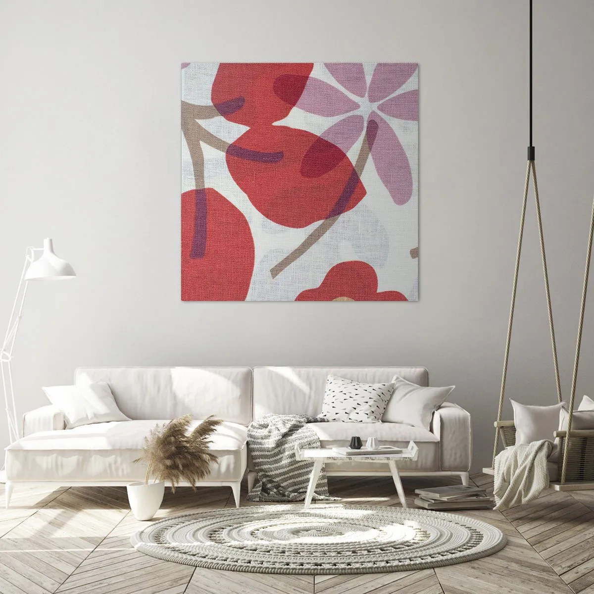 Impression sur toile - Image sur toile - Composition florale dans les roses - 70x70 cm