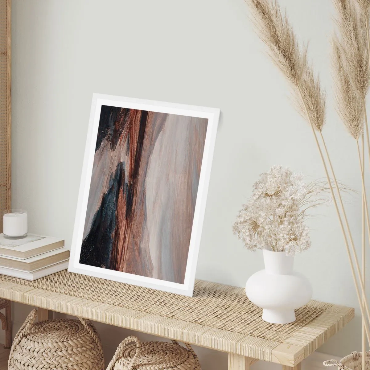 Affiche dans un cadre blanc - Poster - Une vallée tranquille - 40x50 cm