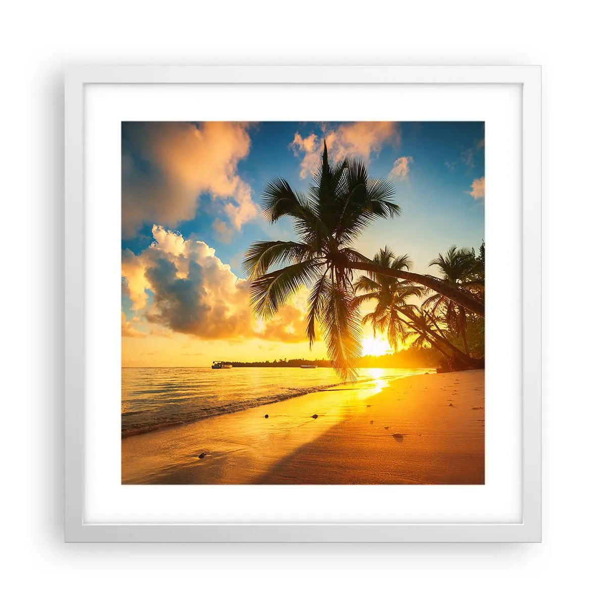 Affiche dans un cadre blanc - Poster - Rêve caribéen - 40x40 cm