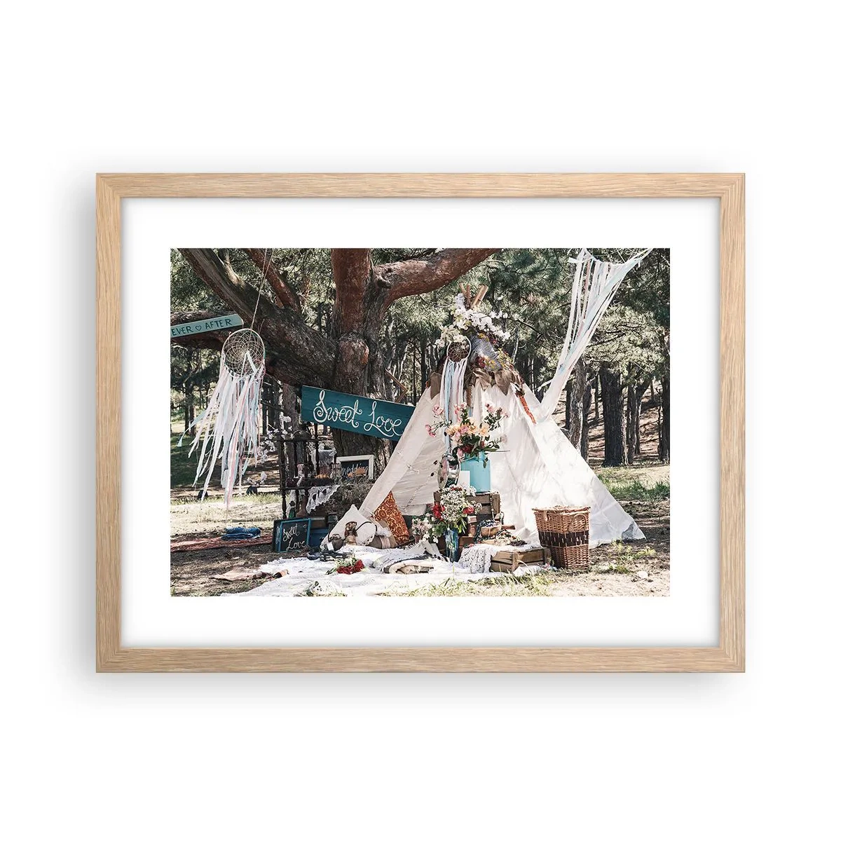 Affiche dans un chêne clair - Poster - Make love… - 40x30 cm