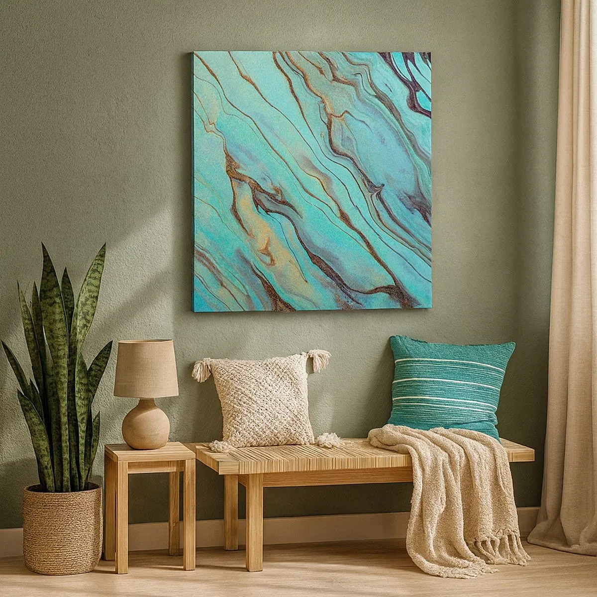 Impression sur toile - Image sur toile - Marée turquoise - 30x30 cm