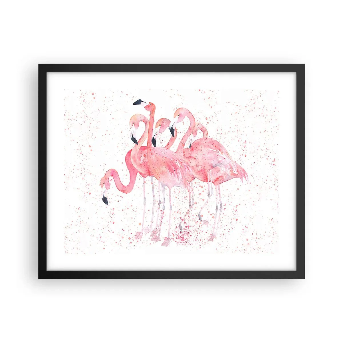 Affiche dans un cadre noir - Poster - Ensemble rose - 50x40 cm
