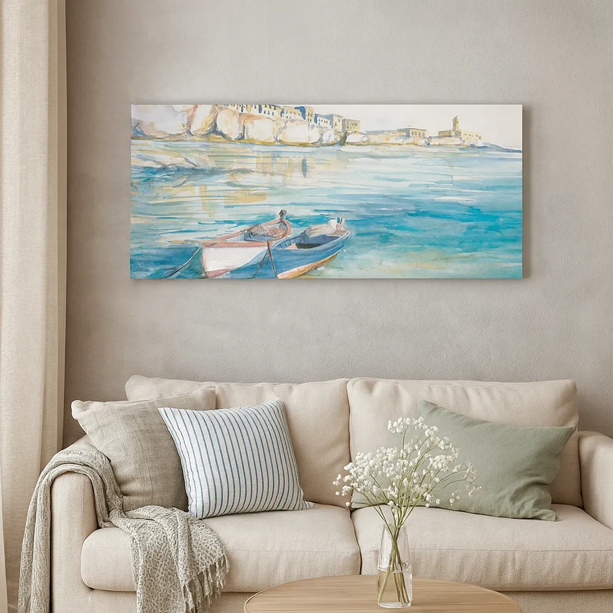 Impression sur toile - Image sur toile - Paysage dans l'azur - 30x30 cm