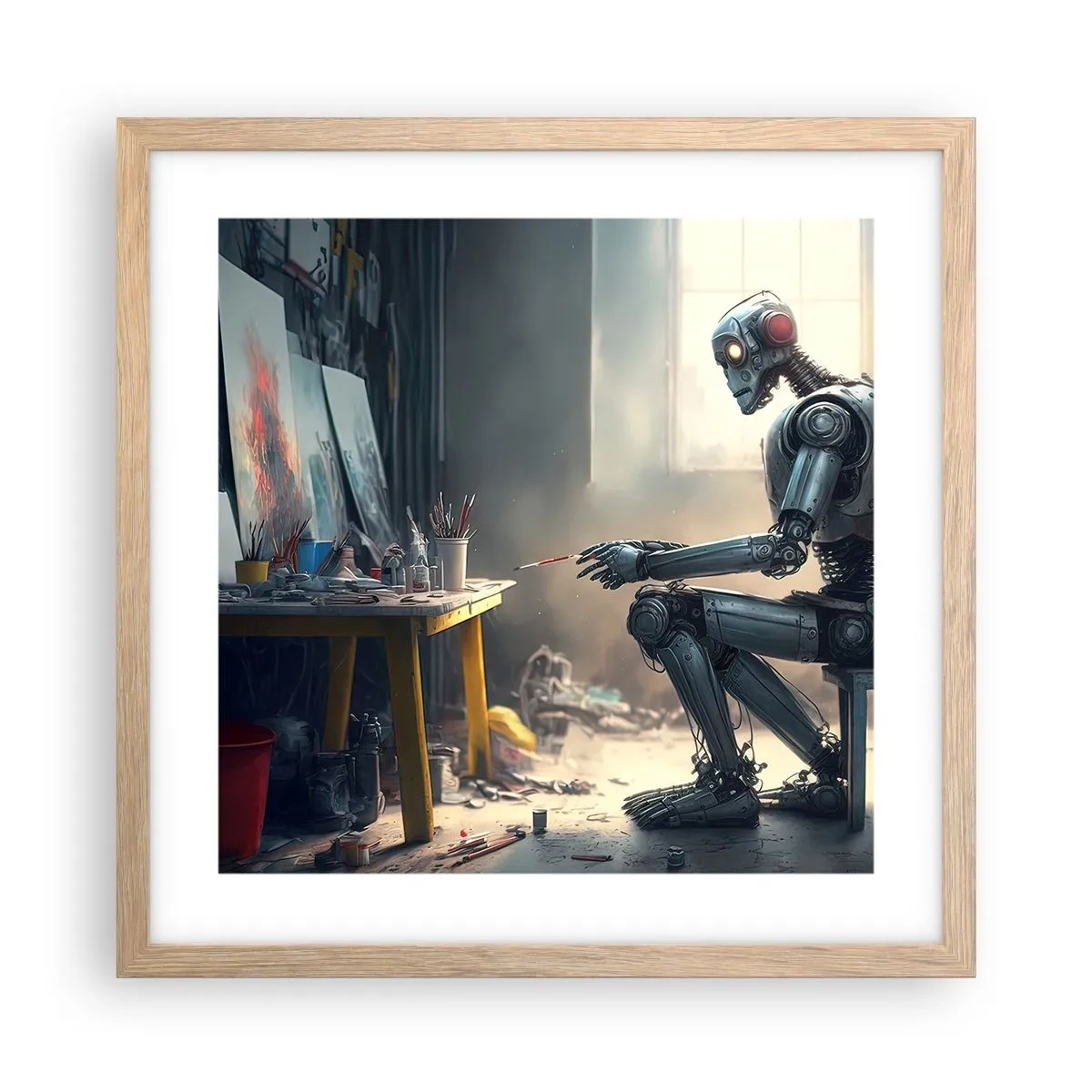 Affiche dans un chêne clair - Poster - L'acte de création - 40x40 cm