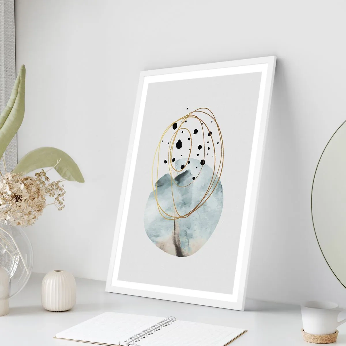 Affiche dans un cadre blanc - Poster - Emmêlement de l'espace - 30x40 cm