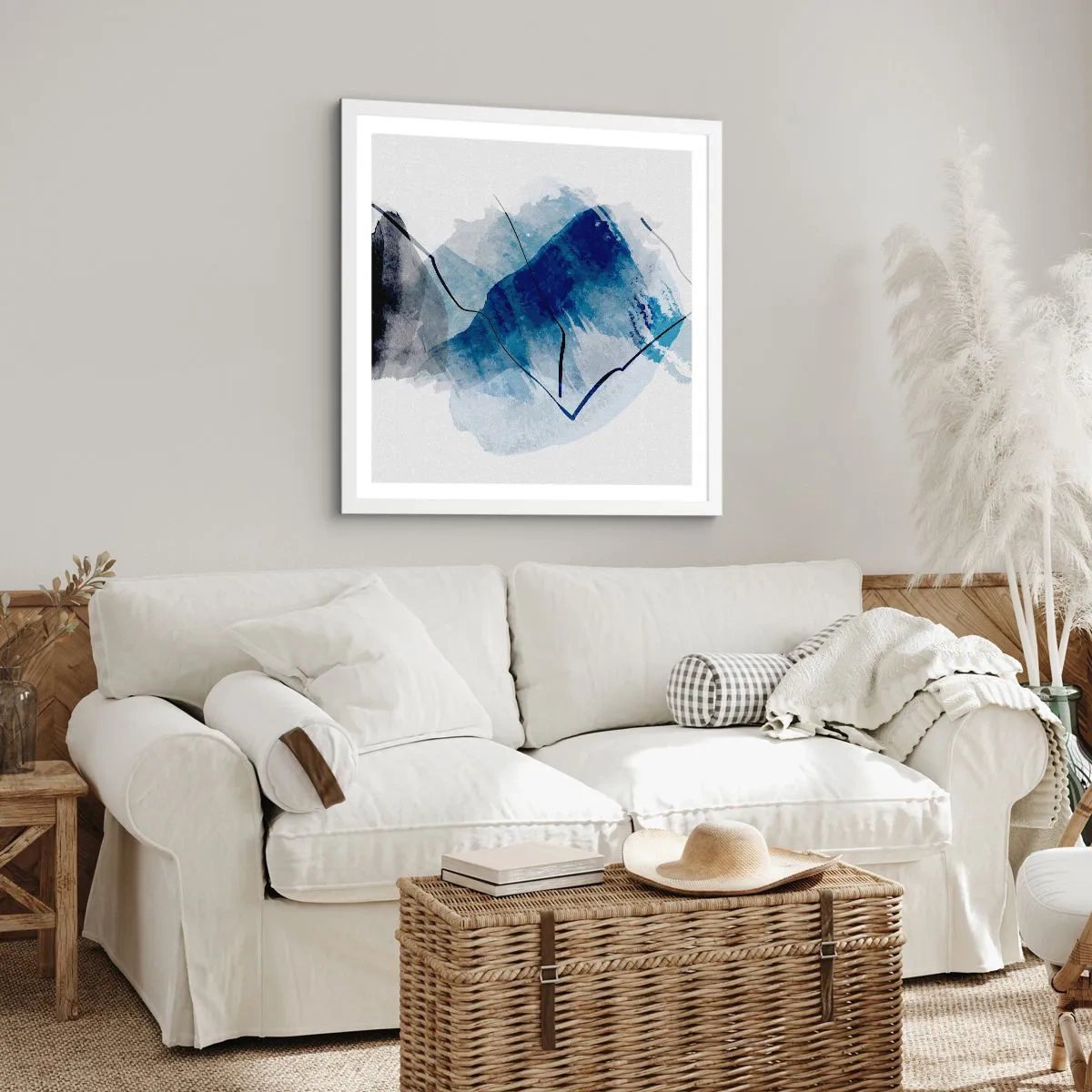 Affiche dans un cadre blanc - Poster - Montagne de glace - 40x40 cm