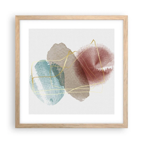 Affiche dans un chêne clair - Poster - Coraux de l'espace - 40x40 cm