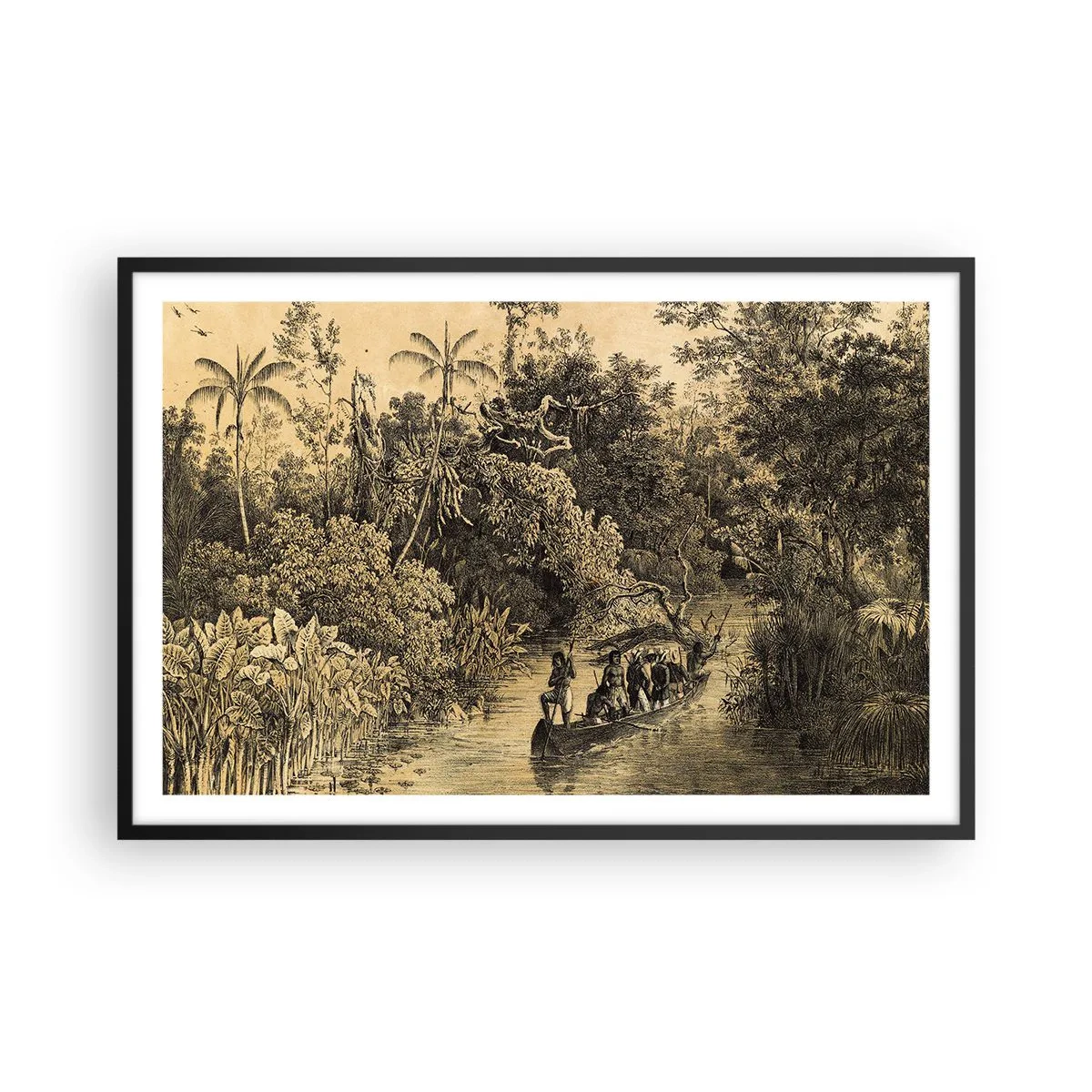 Affiche dans un cadre noir - Poster - Expédition à la source - 91x61 cm