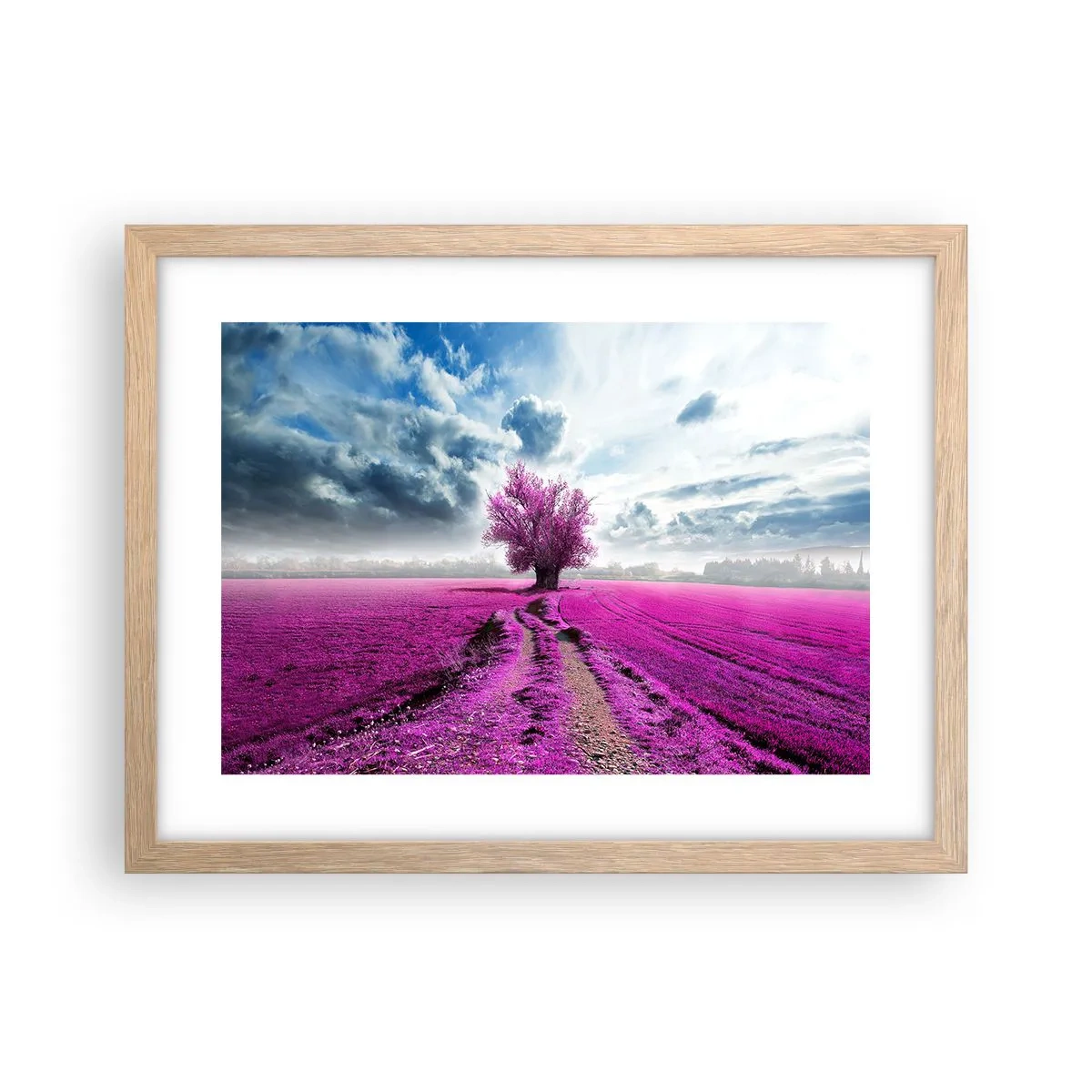 Affiche dans un chêne clair - Poster - Lande - nature sauvage - 40x30 cm