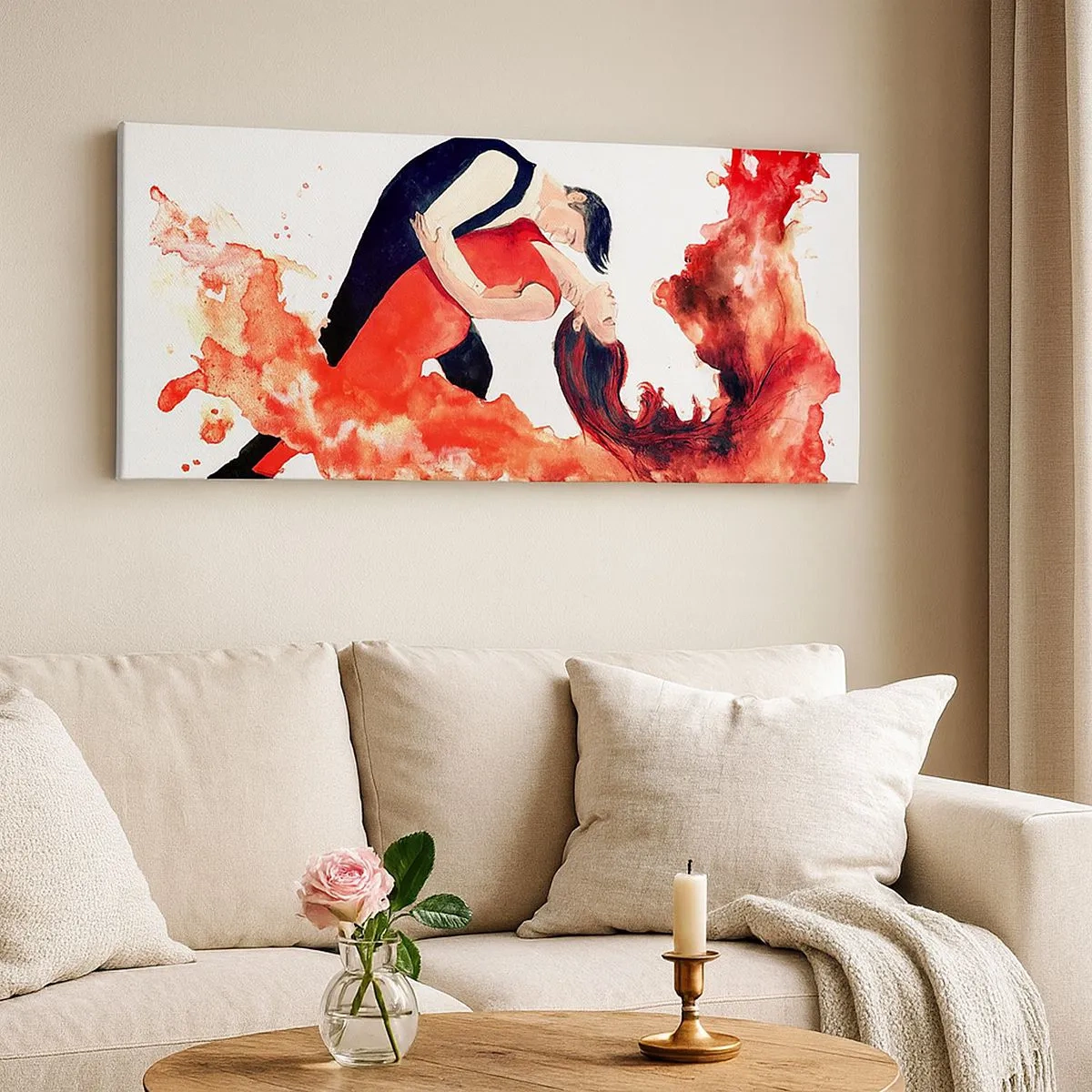 Impression sur toile - Image sur toile - Tango - une vague sensuelle - 100x40 cm
