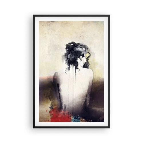 Affiche dans un cadre noir - Poster - Lignes lisses, formes ovales - 61x91 cm