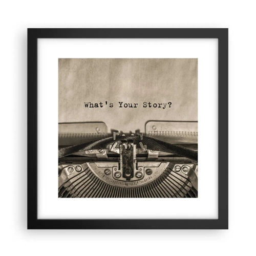 Affiche dans un cadre noir - Poster - Réponds-moi - 30x30 cm